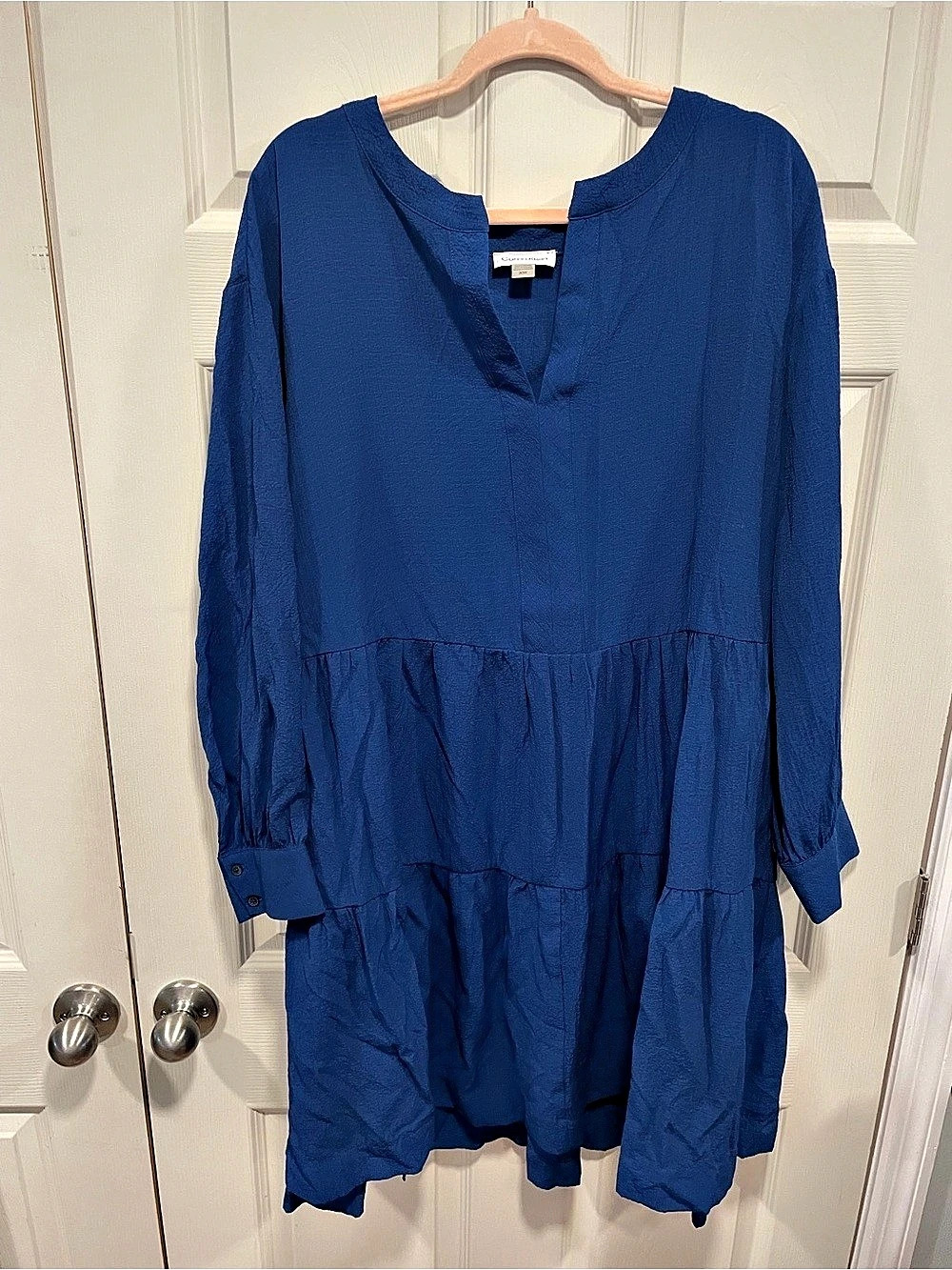Calvin Klein Textured Tiered Dress Blue Size 20W